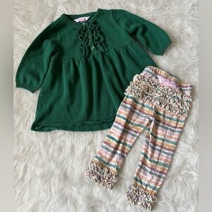 12-18m Ruffle Butts sweater and legging set